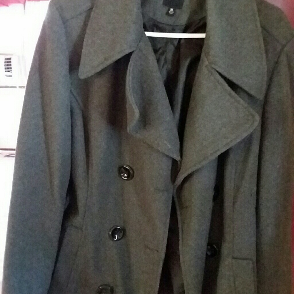 Womens gray peacoat